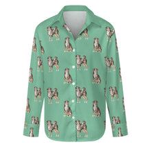 Load image into Gallery viewer, Watercolor Elegance Swiss Mountain Dogs Women&#39;s Shirt-Apparel-Apparel, Dog Mom Gifts, Shirt, Swiss Mountain Dog-S-Mint Green-29