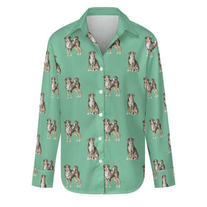 Watercolor Elegance Swiss Mountain Dogs Women's Shirt-Apparel-Apparel, Dog Mom Gifts, Shirt, Swiss Mountain Dog-S-Mint Green-29