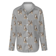 Load image into Gallery viewer, Watercolor Elegance Swiss Mountain Dogs Women&#39;s Shirt-Apparel-Apparel, Dog Mom Gifts, Shirt, Swiss Mountain Dog-S-Parisian Gray-35