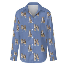 Load image into Gallery viewer, Watercolor Elegance Swiss Mountain Dogs Women&#39;s Shirt-Apparel-Apparel, Dog Mom Gifts, Shirt, Swiss Mountain Dog-S-Slate Blue-26