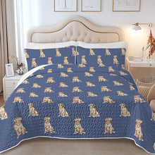 Load image into Gallery viewer, Watercolor Elegance Yellow Labradors Quilted Bedding Set-Bedding-Bedding,Blankets,Christmas,Home Decor-12
