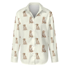 Load image into Gallery viewer, Watercolor Elegance Yellow Labradors Women's Shirt - 9 Colors-Apparel-Apparel, Dog Mom Gifts, Labrador, Shirt-Ivory White-S-36