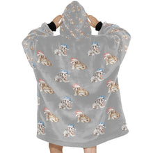 Load image into Gallery viewer, Watercolor English Bulldogs Puppies Christmas Blanket Hoodie-Blanket-Apparel, Blanket Hoodie, Blankets, Christmas, Dog Mom Gifts, English Bulldog-36