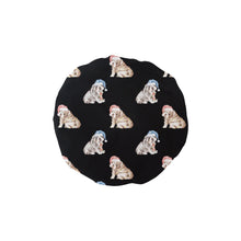 Load image into Gallery viewer, Watercolor English Bulldogs Puppies Christmas Elastic Reusable Shower Caps-Accessories-Accessories, Christmas, Dog Mom Gifts, English Bulldog-Black-ONE SIZE-17