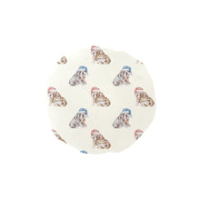 Load image into Gallery viewer, Watercolor English Bulldogs Puppies Christmas Elastic Reusable Shower Caps-Accessories-Accessories, Christmas, Dog Mom Gifts, English Bulldog-Ivory4-ONE SIZE-1