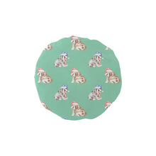 Load image into Gallery viewer, Watercolor English Bulldogs Puppies Christmas Elastic Reusable Shower Caps-Accessories-Accessories, Christmas, Dog Mom Gifts, English Bulldog-MediumAquaMarine-ONE SIZE-13