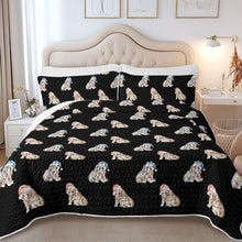 Load image into Gallery viewer, Watercolor English Bulldogs Puppies Christmas Quilted Bedding Set-Bedding-Bedding,Blankets,Christmas,Home Decor-5