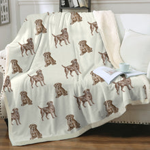 Load image into Gallery viewer, Watercolor Essence Chocolate Labradors Sherpa Fleece Blanket - 8 Colors-Blanket-Bedding, Blankets, Chocolate Labrador, Home Decor, Labrador-Ivory Cream-Single-16