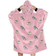 Load image into Gallery viewer, Watercolor Fawn and Tricolour French Bulldogs Blanket Hoodie-Blanket-Apparel, Blanket Hoodie, Blankets, Dog Mom Gifts, French Bulldog-16