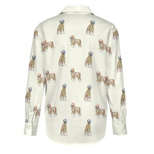 Watercolor Fawn Boxer Dogs Christmas-3