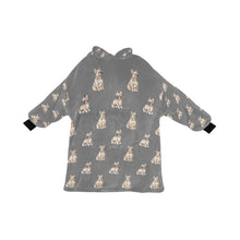 Load image into Gallery viewer, Watercolor Fawn French Bulldogs Blanket Hoodie-Blanket-Apparel, Blanket Hoodie, Blankets, Dog Mom Gifts, French Bulldog-Parisian Gray-ONE SIZE-23