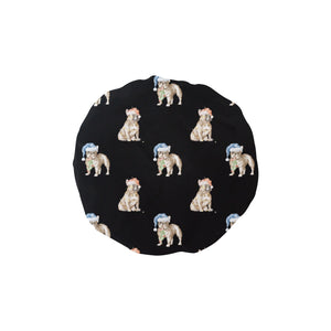 Watercolor Fawn French Bulldogs Christmas Elastic Reusable Shower Caps-Accessories-Accessories, Christmas, Dog Mom Gifts, French Bulldog-Black-ONE SIZE-17