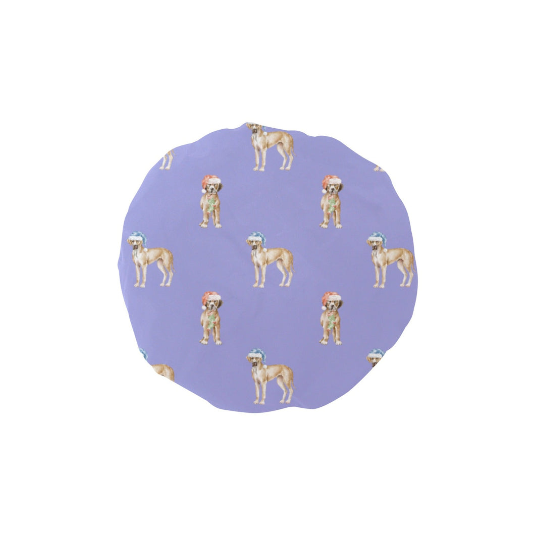 Watercolor Fawn Great Dane Christmas Elastic Reusable Shower Caps-Accessories-CornflowerBlue_1-ONE SIZE-25