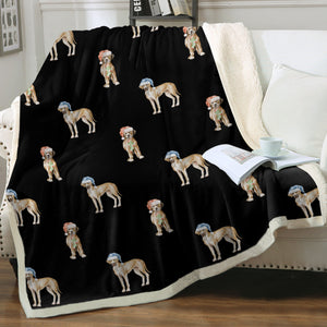 Watercolor Fawn Great Dane Christmas Fleece Blanket - 8 Colors-Blanket-Bedding, Blankets, Christmas, Great Dane, Home Decor-8