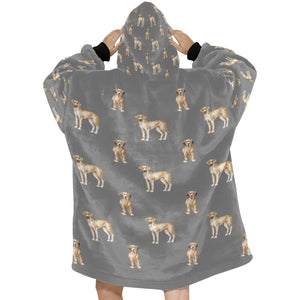 Watercolor Fawn Great Danes Blanket Hoodie-Blanket-Apparel, Blanket Hoodie, Blankets, Dog Mom Gifts, Great Dane-25