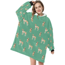 Load image into Gallery viewer, Watercolor Fawn Great Danes Blanket Hoodie-Blanket-Apparel, Blanket Hoodie, Blankets, Dog Mom Gifts, Great Dane-7