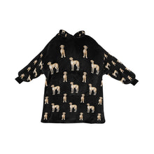 Load image into Gallery viewer, Watercolor Fawn Great Danes Blanket Hoodie-Blanket-Apparel, Blanket Hoodie, Blankets, Dog Mom Gifts, Great Dane-Midnight Black-ONE SIZE-26