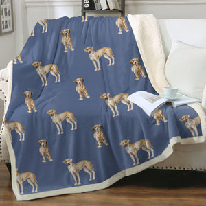 Watercolor Fawn Great Danes Sherpa Fleece Blanket - 8 Colors-Blanket-Bedding, Blankets, Great Dane, Home Decor-9