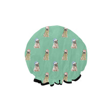 Load image into Gallery viewer, Watercolor Fawn Pugs Christmas Elastic Reusable Shower Caps-Accessories-Accessories, Christmas, Dog Mom Gifts, Pug-14