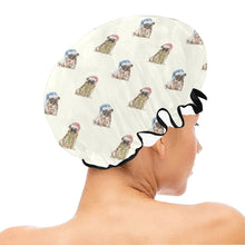 Load image into Gallery viewer, Watercolor Fawn Pugs Christmas Elastic Reusable Shower Caps-Accessories-Accessories, Christmas, Dog Mom Gifts, Pug-4