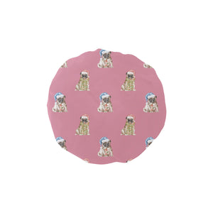 Watercolor Fawn Pugs Christmas Elastic Reusable Shower Caps-Accessories-Accessories, Christmas, Dog Mom Gifts, Pug-Dusty Pink-ONE SIZE-5