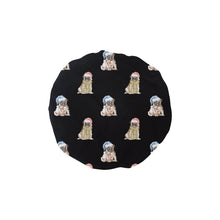 Load image into Gallery viewer, Watercolor Fawn Pugs Christmas Elastic Reusable Shower Caps-Accessories-Accessories, Christmas, Dog Mom Gifts, Pug-Midnight Black-ONE SIZE-17