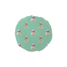 Load image into Gallery viewer, Watercolor Fawn Pugs Christmas Elastic Reusable Shower Caps-Accessories-Accessories, Christmas, Dog Mom Gifts, Pug-Mint Green-ONE SIZE-13