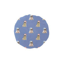 Load image into Gallery viewer, Watercolor Fawn Pugs Christmas Elastic Reusable Shower Caps-Accessories-Accessories, Christmas, Dog Mom Gifts, Pug-Slate Blue-ONE SIZE-9