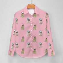 Load image into Gallery viewer, Watercolor Fawn Pugs Christmas Women&#39;s Shirt-Apparel-Apparel, Dog Mom Gifts, Pug, Shirt-15