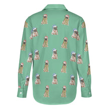 Load image into Gallery viewer, Watercolor Fawn Pugs Christmas Women&#39;s Shirt-Apparel-Apparel, Dog Mom Gifts, Pug, Shirt-28