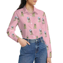 Load image into Gallery viewer, Watercolor Fawn Pugs Christmas Women&#39;s Shirt-Apparel-Apparel, Dog Mom Gifts, Pug, Shirt-7