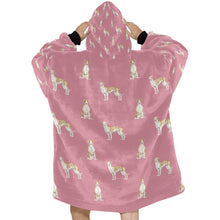 Load image into Gallery viewer, Watercolor Fawn Red Whippets Blanket Hoodie-Blanket-Apparel, Blanket Hoodie, Blankets, Dog Mom Gifts, Greyhound, Whippet-21