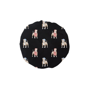 Watercolor Fawn Red White Bull Terriers Christmas Reusable Shower Caps-Accessories-Accessories, Bull Terrier, Christmas, Dog Mom Gifts-Midnight Black-ONE SIZE-10