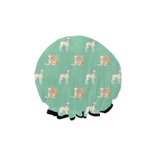 Load image into Gallery viewer, Watercolor Fawn Red White Whippets Christmas Elastic Reusable Shower Caps-Accessories-Accessories, Christmas, Dog Mom Gifts, Greyhound, Whippet-15