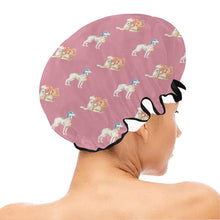 Load image into Gallery viewer, Watercolor Fawn Red White Whippets Christmas Elastic Reusable Shower Caps-Accessories-Accessories, Christmas, Dog Mom Gifts, Greyhound, Whippet-8