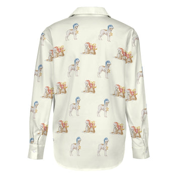 Watercolor Fawn Red White Whippets Christmas Women's Shirt-Apparel-Apparel, Christmas, Dog Mom Gifts, Greyhound, Shirt, Whippet-15