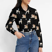 Watercolor Fawn Red White Whippets Christmas Women's Shirt-Apparel-Apparel, Christmas, Dog Mom Gifts, Greyhound, Shirt, Whippet-9