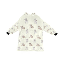 Load image into Gallery viewer, Watercolor Fawn White English Bulldog Puppies Blanket Hoodie-Blanket-Apparel, Blanket Hoodie, Blankets, Dog Mom Gifts, English Bulldog-Ivory Cream-ONE SIZE-11