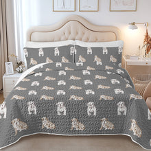 Load image into Gallery viewer, Watercolor Fawn White English Bulldog Puppies Quilted Bedding Set-Bedding-Bedding,Blankets,Christmas,Home Decor-9