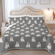 Load image into Gallery viewer, Watercolor Fawn White English Bulldogs Quilted Bedding Set-Bedding-Bedding,Blankets,Christmas,Home Decor-14