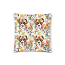 Load image into Gallery viewer, Watercolor Flower Garden Boxer Throw Pillow Cover-Cushion Cover-Boxer, Home Decor, Pillows-White1-ONESIZE-1
