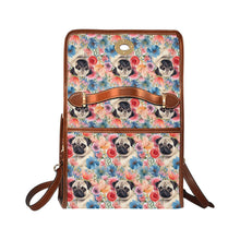 Load image into Gallery viewer, Watercolor Flower Garden Pug Shoulder Bag Purse-Accessories-Accessories, Bags, Pug, Purse-One Size-2