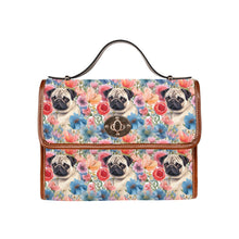 Load image into Gallery viewer, Watercolor Flower Garden Pug Shoulder Bag Purse-Accessories-Accessories, Bags, Pug, Purse-One Size-6