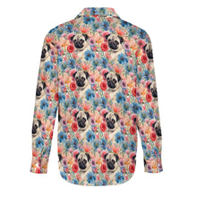 Load image into Gallery viewer, Watercolor Flower Garden Pug Women&#39;s Shirt - 2 Designs-Apparel-Apparel, Pug, Shirt-4