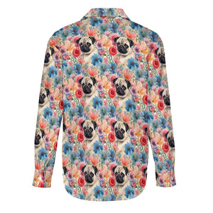 Watercolor Flower Garden Pug Women's Shirt - 2 Designs-Apparel-Apparel, Pug, Shirt-4