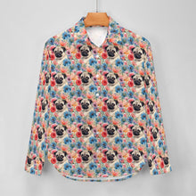 Load image into Gallery viewer, Watercolor Flower Garden Pug Women&#39;s Shirt - 2 Designs-Apparel-Apparel, Pug, Shirt-8