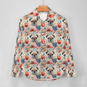Watercolor Flower Garden Senior Pug Love Women's Shirt - 2 Designs-Apparel-Apparel, Pug, Shirt-4