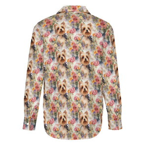 Watercolor Flower Garden Yorkie Women's Shirt - 2 Designs-Apparel-Apparel, Shirt, Yorkshire Terrier-6