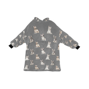 Watercolor French Bulldog Puppies Blanket Hoodie-Blanket-Apparel, Blanket Hoodie, Blankets, Dog Mom Gifts, French Bulldog-Parisian Gray-ONE SIZE-26