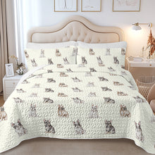 Load image into Gallery viewer, Watercolor French Bulldog Puppies Quilted Bedding Set-Bedding-Bedding,Blankets,Christmas,Home Decor-6